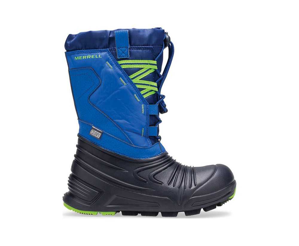 Botas Criança - Merrell Snow Quest Lite 2.0 Waterproof - Azuis/Pretas - NMB419867